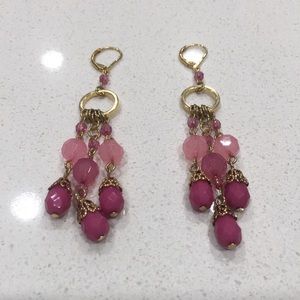 Pink and gold earrings